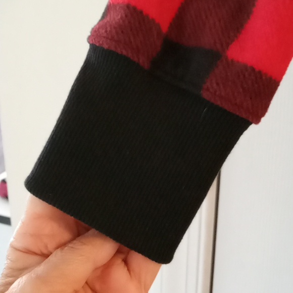 Tipsy Elves Buffalo Plaid Fleece Hooded Jumpsuit Lounge wear NWT - Picture 10 of 13